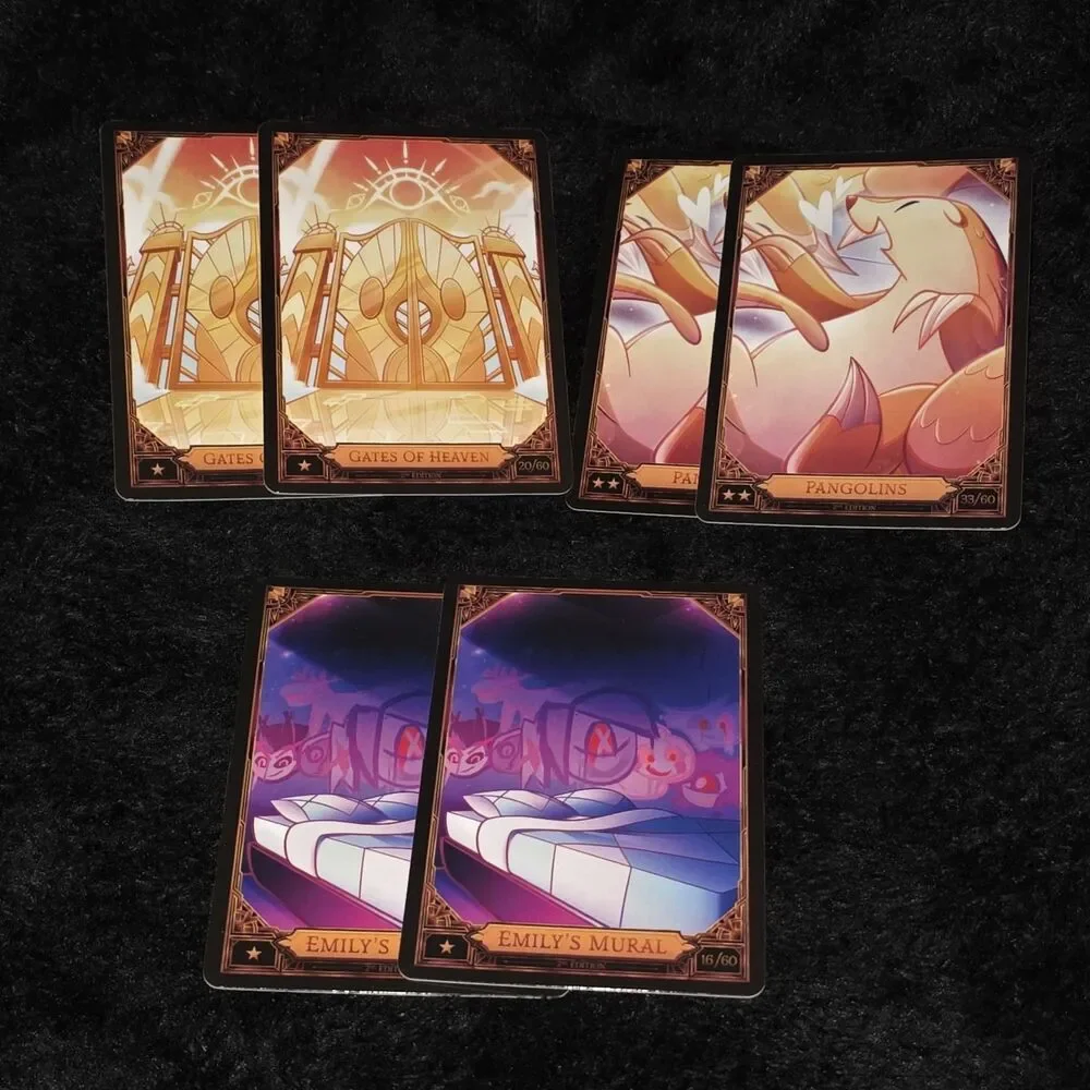 Lot Hazbin Hotel Cards Pangolins Gates Of Heaven Emily's Mural 16/60 20/60 33/60